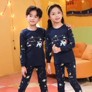 Boys Pajamas Sets 2 to 3 4 5 6 7 8 9 10 11 12 13 Years Cotton Soft Long Sleeve Toddler Boy Pijamas Set Blue Astronaut Pyjamas - Image 7