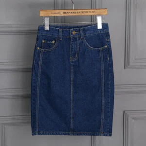 Skirts For Women Midi Denim To Knees Length Womens Skirt Casual Trend A Line Streetwear Offer Youthful Emo Jeans Y2k V Clothing - Image 3