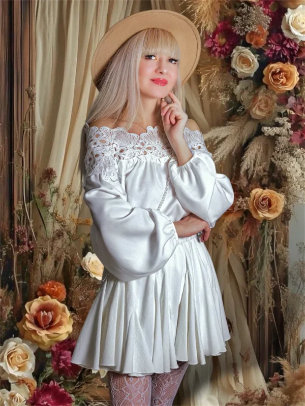 Lace Mesh Women Shirt Embroidery Patchwork Blouses 2025 Spring Long Sleeve Tops Casual Loose BlousesFemale Blusas Pullover - Image 4