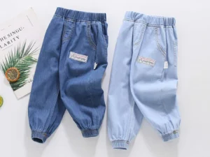 2024 Spring and Autumn Boys Fashion Casual Label Lantern Pants Mosquito proof Pants/Jeans 1-6 Years Old