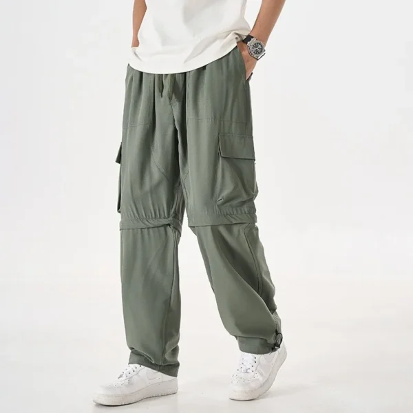 UETEEY Summer New Men's Detachable 2 Sections Cargo Pants Multi-pockets Loose Fit Casual Shorts Work Pants Men Harem Sweatpants - Image 4