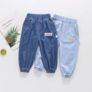 2024 Spring and Autumn Boys Fashion Casual Label Lantern Pants Mosquito proof Pants/Jeans 1-6 Years Old - Image 3