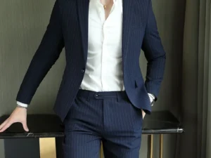 2023 Men's High-End Boutique Suit And Trousers Set British Wedding Party Fashion Business Casual Trendy Two-Piece Ensemble