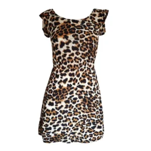 Summer Womens Leopard Printed Dress 2025 Sleeveless Casual Boho Dress Wrap Mini Sexy Ladies Party Mini Dresses Vestidos Платье