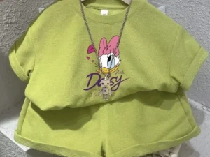 Summer Baby Girl Boy Clothes Set Children Disney Daisy Printing T-shirt and Short Two Pieces Suit Kid Shorts Sleeve Tracksuit