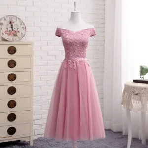 WYHS-90D#Bean Paste Pink Grey Blue Champagne Organza Bridesmaid Dress Long Short Free Customization Large Size Cheap Wholesale - Image 4