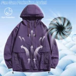 Summer Ice Cool Jacket Men & Women Air Fan Clothing UV Sun Protection Lightweight Outdoor Clothes Windproof Cooling Apparel Coat