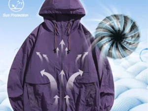Summer Ice Cool Jacket Men & Women Air Fan Clothing UV Sun Protection Lightweight Outdoor Clothes Windproof Cooling Apparel Coat