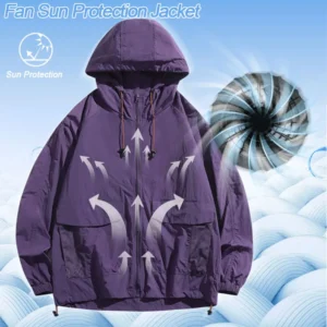 Summer Ice Cool Jacket Men & Women Air Fan Clothing UV Sun Protection Lightweight Outdoor Clothes Windproof Cooling Apparel Coat