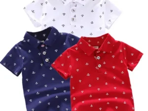 2025 Summer New Baby Kids Boys Fashion Breathable Print Short Sleeve Lapel Collar Cotton Shirt Tops Dropshipping