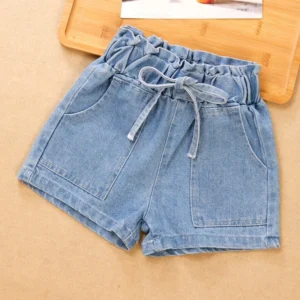 Children Jeans Boys Girls Cotton Shorts Splice Stretch Denim shorts Korean Teenage Trousers Wear Kids Clothing DenimRipped - Image 4