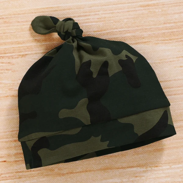 Newborn Baby Boy Summer Clothes Set Letters Short Sleeve Romper +Camouflage Pants+Hat 3pcs Outfits for Toddler Boy 0-18 Months - Image 3