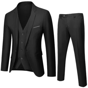 Men's Suit Set Two-piece Slim Fit Suit Men's Business Professional Formal Attire Groomsman's Wedding Dress - Image 3