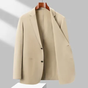 High-end suit men's Spring/Summer 2025 new business casual embossed seamless high-end feel ice silk suit sun-protective jacket - Image 5
