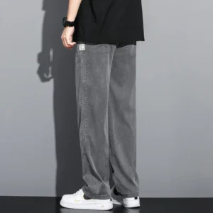 S-5XL 6Style,Men's Loose Jeans Summer Soft Lyocell Thin Fabric Straight Pants Drawstring Elastic Waist Korea Casual Trousers,Y2K - Image 7