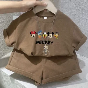 Summer Baby Girl Boy Clothes Set Children Disney Daisy Printing T-shirt and Short Two Pieces Suit Kid Shorts Sleeve Tracksuit - Image 6