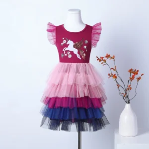 Summer girls' dress short sleeved autumn dress stylish and fashionable women's treasure dress high-end princess dress PSH1765 - Image 6