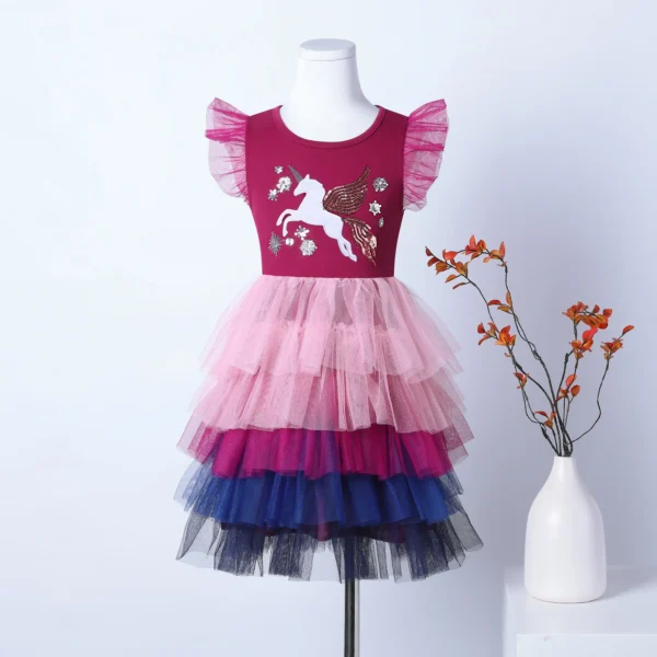 Summer girls' dress short sleeved autumn dress stylish and fashionable women's treasure dress high-end princess dress PSH1765 - Image 6