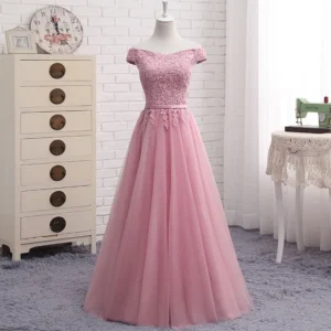 WYHS-90D#Bean Paste Pink Grey Blue Champagne Organza Bridesmaid Dress Long Short Free Customization Large Size Cheap Wholesale - Image 3