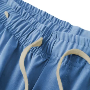 Men's Casual Summer Shorts with Pockets - Black, Elastic Waistband, Drawstring, Polyester, Two-Layer Design, Lightweight & Breat - Image 4