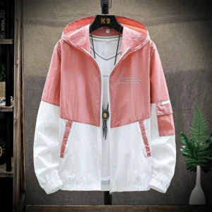 2025 Summer Skin Coats Men Ultra Light UV Sun Protection Big Size Hooded Windbreaker Jacket Men Striped Casual Outwear - Image 6