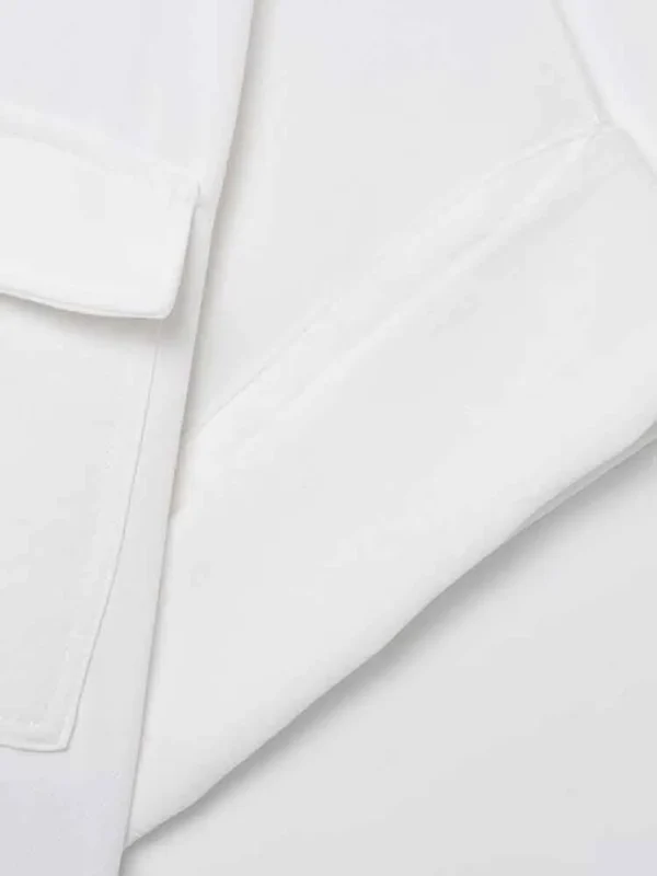 European style new women's fashion solid color crepe comfortable short-sleeved lapel shirt trousers suit