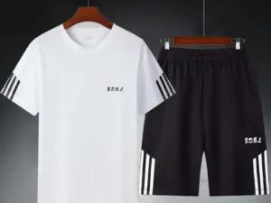 Men Pajamas Fitness Sweat Suit Summer Short Sleeve T-Shirt Loose Nightwear Homewear Sportswear Youth Sleepwear Loungewear