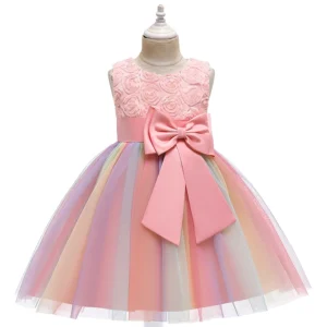 Baby Girl Dress 2-12Y Girl Summer Lace Princess Dress Children Floral Gown Dresses For Girls Clothing Kids Birthday Party Dress - Image 3