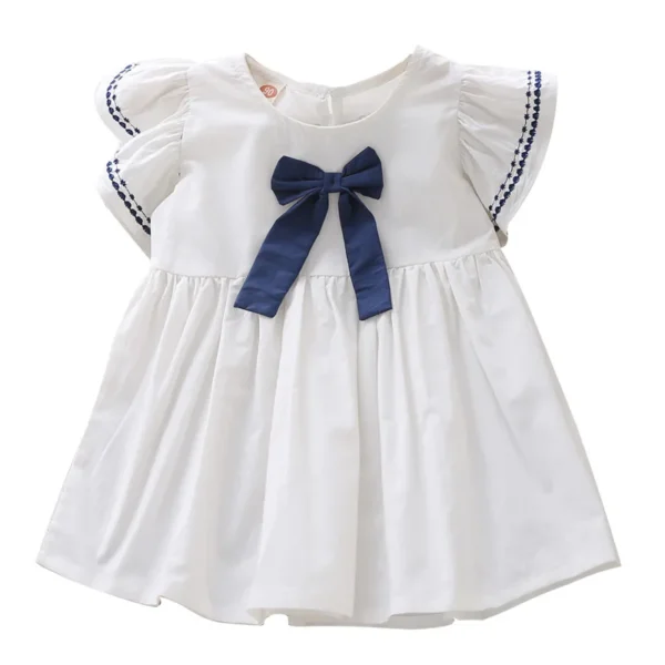 Girls Dress Flying Sleeve Summer Children Princess Dresses Kids Clothes Cotton Big Bow Dress Kids Dresses for Girls - Image 5