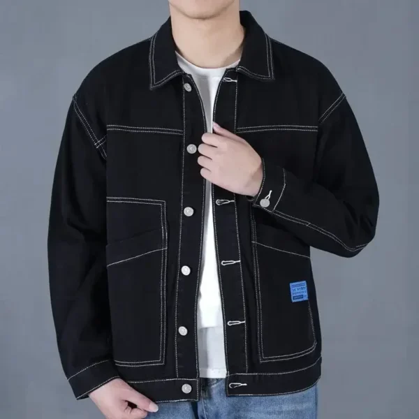 Denim Jackets Man Blazer Cargo Black Jeans Coat for Men Clothing Outwear Fast Delvery Cheap Price Stylish Branded Fashion New In - Image 3