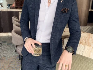 Men's Slim Fit Business Suit High Quality Boutique Fashion Two-Piece Set Handsome Trend Banquet Four Seasons Trousers Included