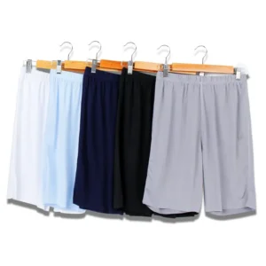 Quick-drying seamless ice silk shorts men's summer thin big pants home pants casual loose pajama pants five-point pants - Image 5