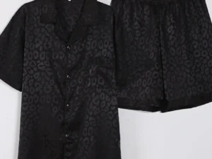 Men's pajamas short sleeved summer ice silk home clothing men's summer casual thin cardigan can be worn as a set home clothing