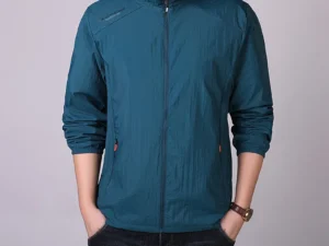 Korean Sunscreen Zipper Jacket Fishing Coats Men's Breathable Sports UV Protection Quick Dry Skin Windproof S