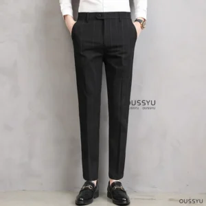 High Quality Summer Thin Plaid Pattern Formal Dress Pants Men Slim Business Work Office Party Korea Skinny Casual Trousers Male - Image 3
