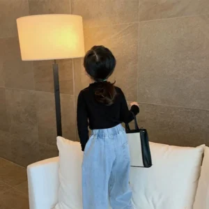 Toddler Baby Girls Long Sleeve Ruffle T Shirt Kids Casual Plain Top Blouse T-Shirt Undershirt - Image 4