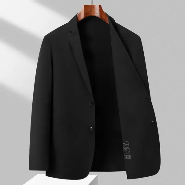 High-end suit men's Spring/Summer 2025 new business casual embossed seamless high-end feel ice silk suit sun-protective jacket - Image 3