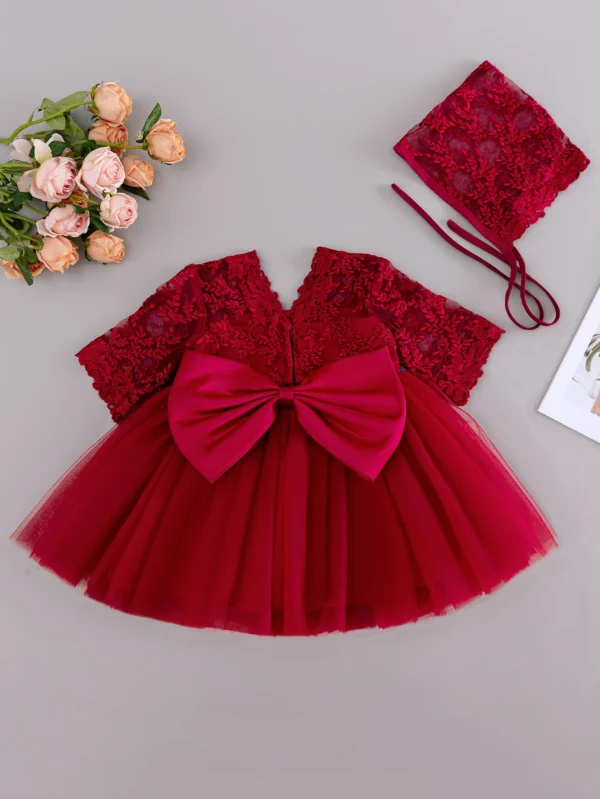 High Quality Bow Wholesale Fancy Wedding Beautiful Fashion Cute Baby Girls Flower Baby Girl Dress New Design