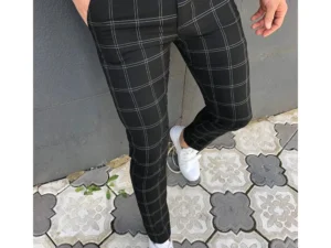 Plaid Fashion Men's Pants, Europe and the United States British Style Comfortable Casual Formal Pants, Hundreds of Suit Trousers