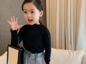 Toddler Baby Girls Long Sleeve Ruffle T Shirt Kids Casual Plain Top Blouse T-Shirt Undershirt
