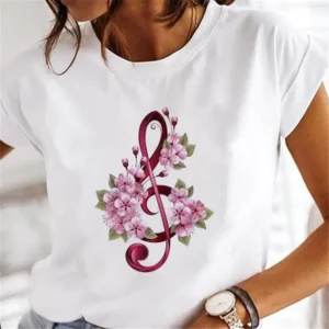 Women's Short-sleeved T-shirt Feather Fashion Print Instagram Base Shirt Women Clothes Tops Aesthetic Clothes Graphic T Shirts - Image 7