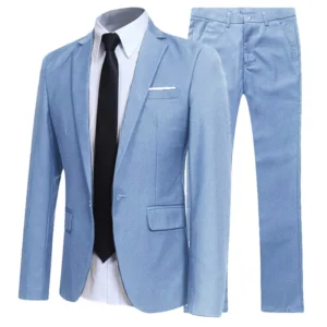 Men's Black Elegant Suits+Pants Slim Fit Single Button Lapel Pockets Blazer Party Formal Business Dress Suit Male Wedding Set - Image 6