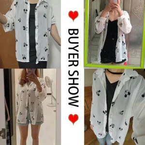 Mickey Mouse Blouse Ladies Long Sleeve Women Shirt Beach Shirts Kawaii Cartoon Summer Disney Clothes Cover-Up Top Casual - Image 7