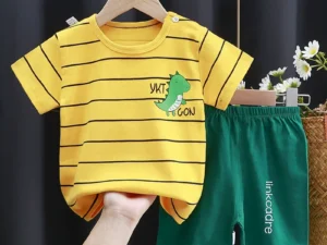 Kids Cartoon Clothing Sets Summer Fashion Short Sleeve Suits Boys Girls T-Shirts+Shorts 2Pcs Children Outfits 0-6 Years