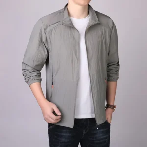 Korean Sunscreen Zipper Jacket Fishing Coats Men's Breathable Sports UV Protection Quick Dry Skin Windproof S - Image 3