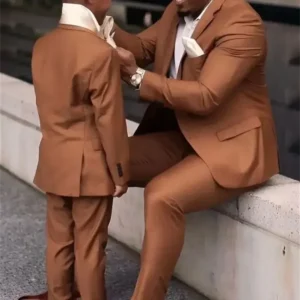 2 Pieces Dark Brown Men Suits For Wedding Tuxedos back vent Groom Wear Clothing Business Party Formal mens suit Outfits Sets