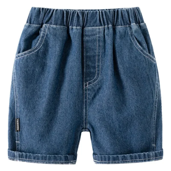 Boys Summer Jean Shorts Solid Color Fashion Trendy Cropped Pants Kids Denim Shorts Elastic Waist Casual children's Short Pants - Image 5