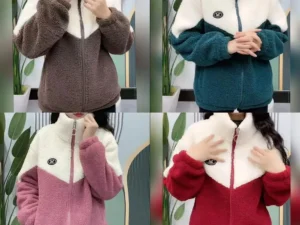 Colored Thickened New Jackets Lamb Fleece Long Sleeve Autumn Length Elegant Outwear Zipper Mid Coats Women Tops Winter Quil B7I3