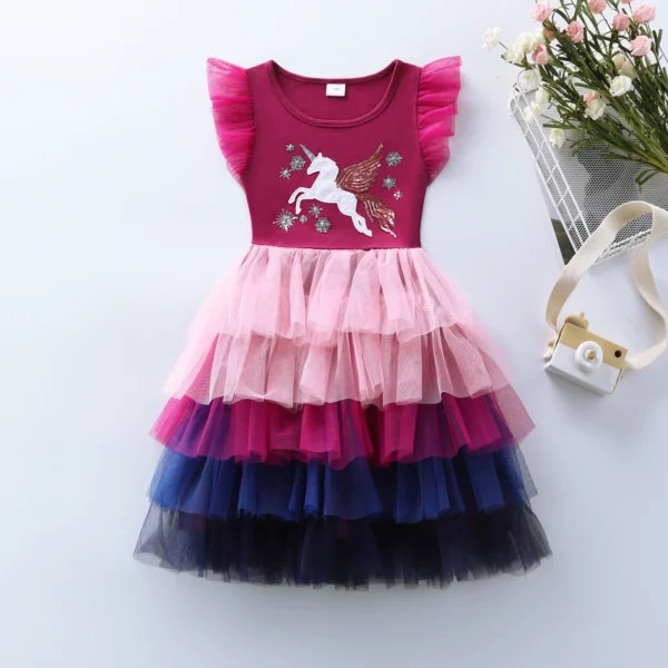 Summer girls' dress short sleeved autumn dress stylish and fashionable women's treasure dress high-end princess dress PSH1765