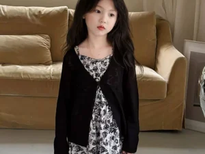 2025 Summer New Chinese Style Women's Sunscreen Knitted Long Sleeve Shirt Fashion Thin Baby Kid Girl Blouse Top Children Clothes